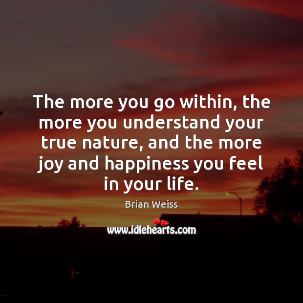 The more you go within, the more you understand your true nature, Joy and Happiness Quotes Image