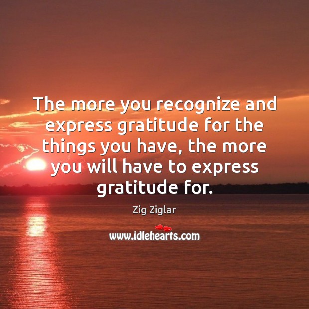 The more you recognize and express gratitude for the things you have, Image