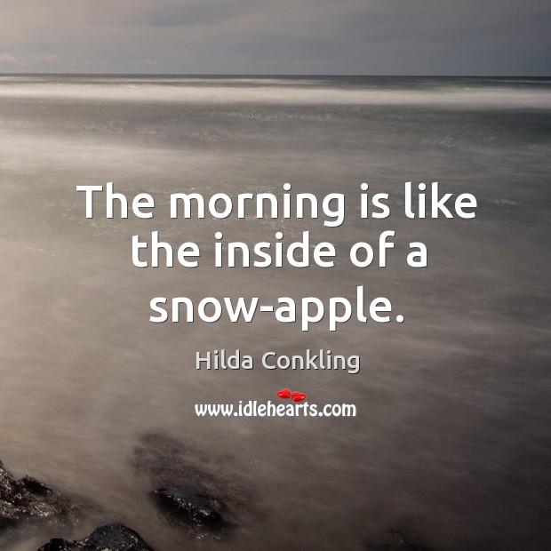 The morning is like the inside of a snow-apple. Hilda Conkling Picture Quote