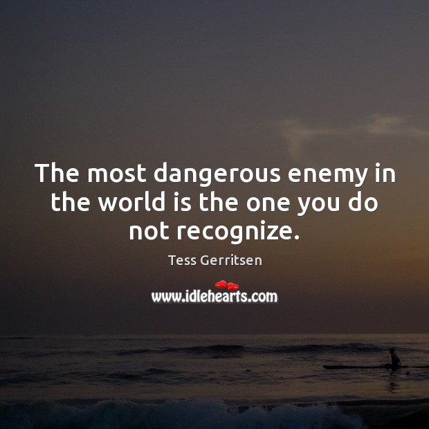 The most dangerous enemy in the world is the one you do not recognize. Tess Gerritsen Picture Quote