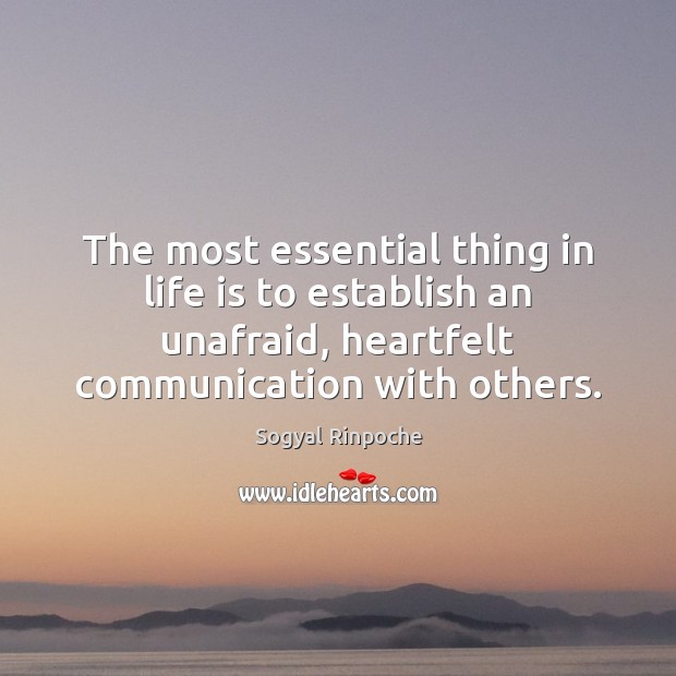 The most essential thing in life is to establish an unafraid, heartfelt Sogyal Rinpoche Picture Quote