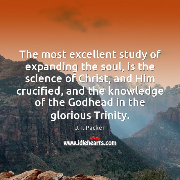 The most excellent study of expanding the soul, is the science of J. I. Packer Picture Quote