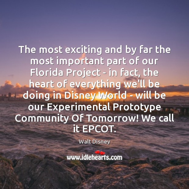 The most exciting and by far the most important part of our Walt Disney Picture Quote