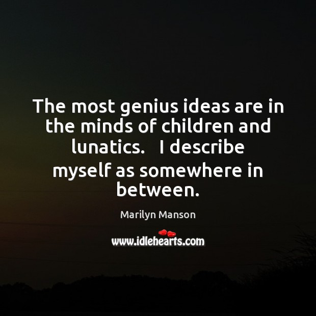 The most genius ideas are in the minds of children and lunatics. Image