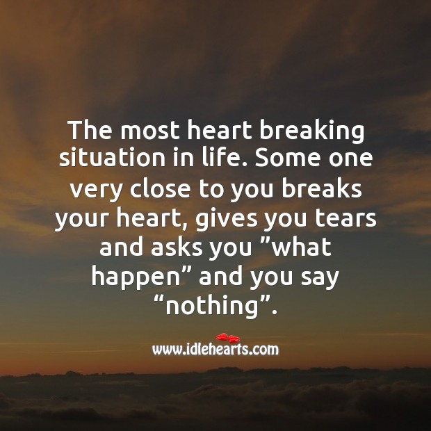 The most heart breaking situation in life. Love Messages Image