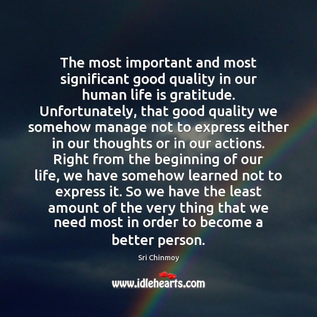 The most important and most significant good quality in our human life Image