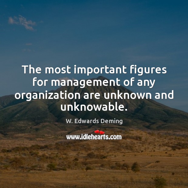 The most important figures for management of any organization are unknown and unknowable. Image