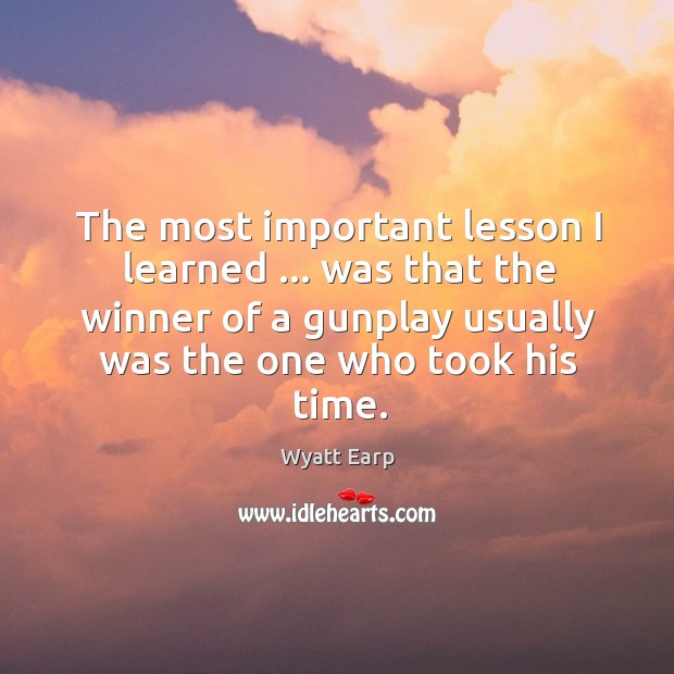 The most important lesson I learned … was that the winner of a Image