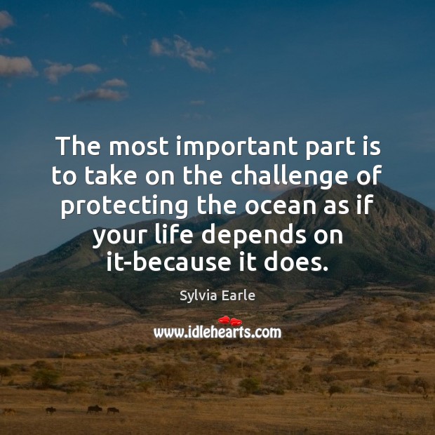 The most important part is to take on the challenge of protecting Sylvia Earle Picture Quote