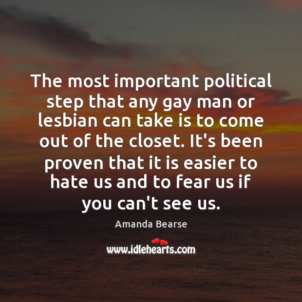 The most important political step that any gay man or lesbian can Image