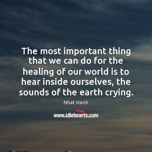 The most important thing that we can do for the healing of Nhat Hanh Picture Quote