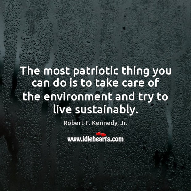 The most patriotic thing you can do is to take care of Environment Quotes Image