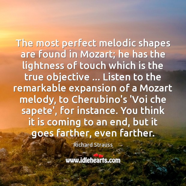 The most perfect melodic shapes are found in Mozart; he has the Richard Strauss Picture Quote