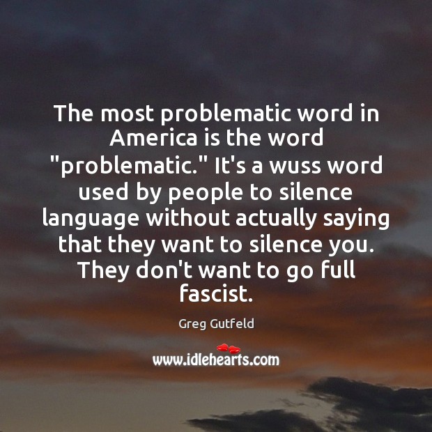 The most problematic word in America is the word “problematic.” It’s a Image