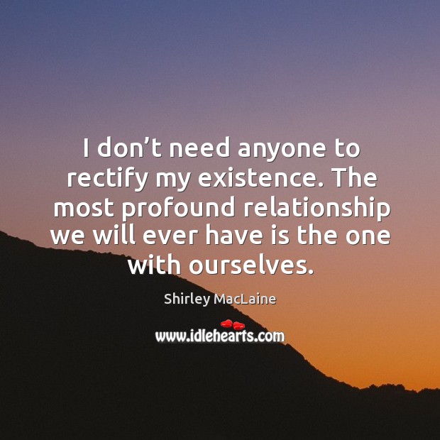 The most profound relationship we will ever have is the one with ourselves. Shirley MacLaine Picture Quote