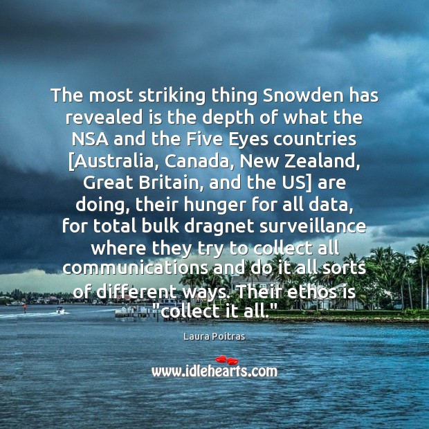 The most striking thing Snowden has revealed is the depth of what Laura Poitras Picture Quote