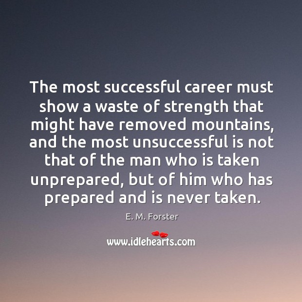 The most successful career must show a waste of strength that might E. M. Forster Picture Quote