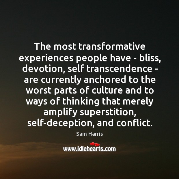 The most transformative experiences people have – bliss, devotion, self transcendence – Image
