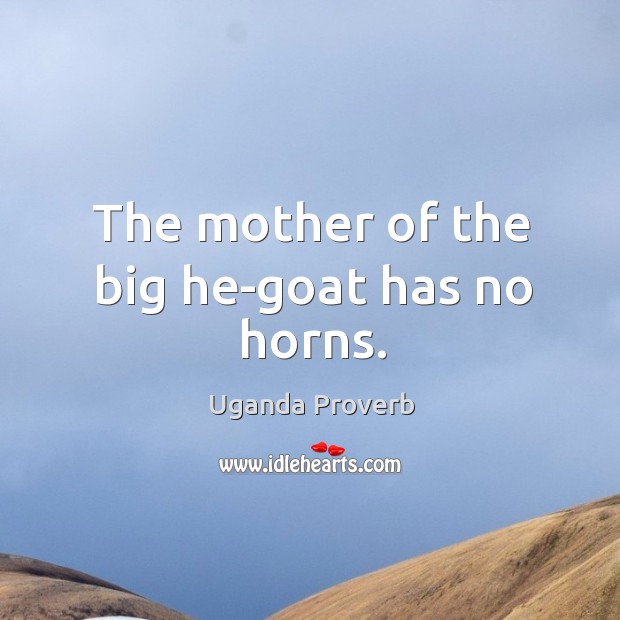 The mother of the big he-goat has no horns. Uganda Proverbs Image
