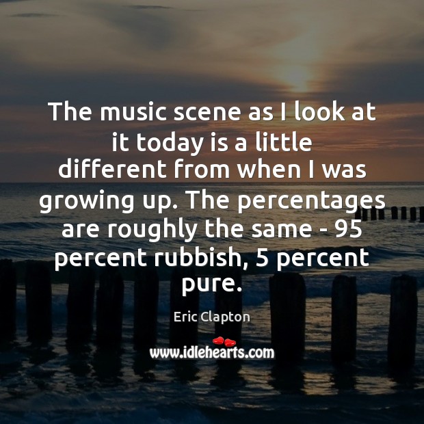 The music scene as I look at it today is a little Eric Clapton Picture Quote