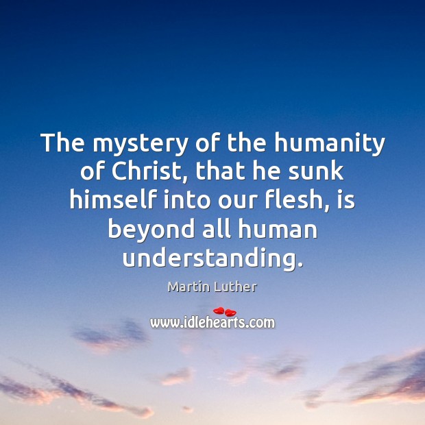 The mystery of the humanity of Christ, that he sunk himself into Image