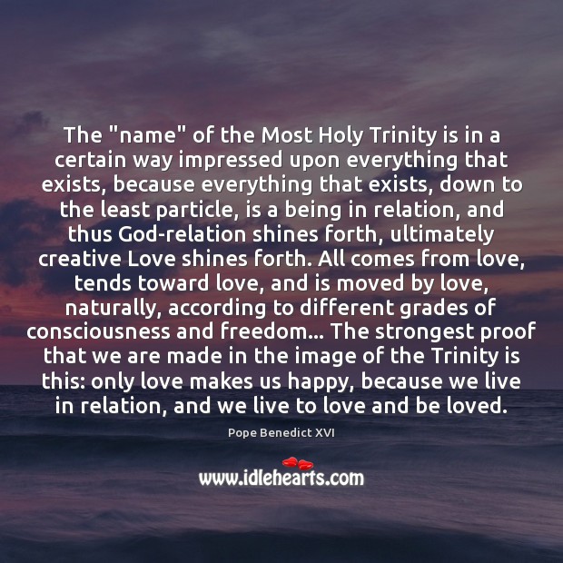 The “name” of the Most Holy Trinity is in a certain way Image