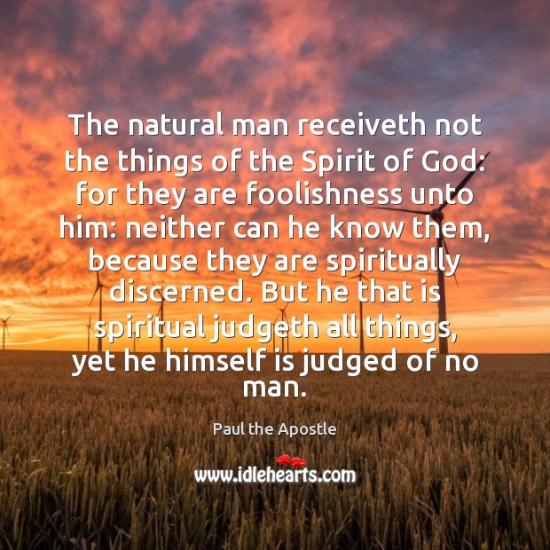 The natural man receiveth not the things of the Spirit of God: Image