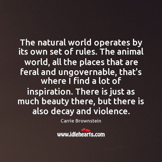The natural world operates by its own set of rules. The animal Carrie Brownstein Picture Quote