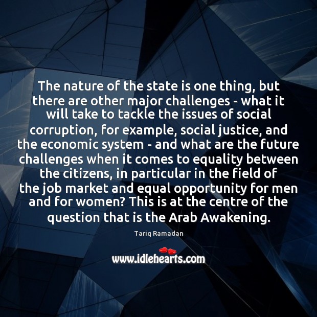 The nature of the state is one thing, but there are other Tariq Ramadan Picture Quote