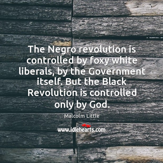 The negro revolution is controlled by foxy white liberals Malcolm Little Picture Quote