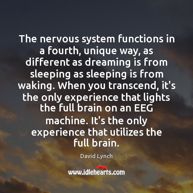 The nervous system functions in a fourth, unique way, as different as Dreaming Quotes Image