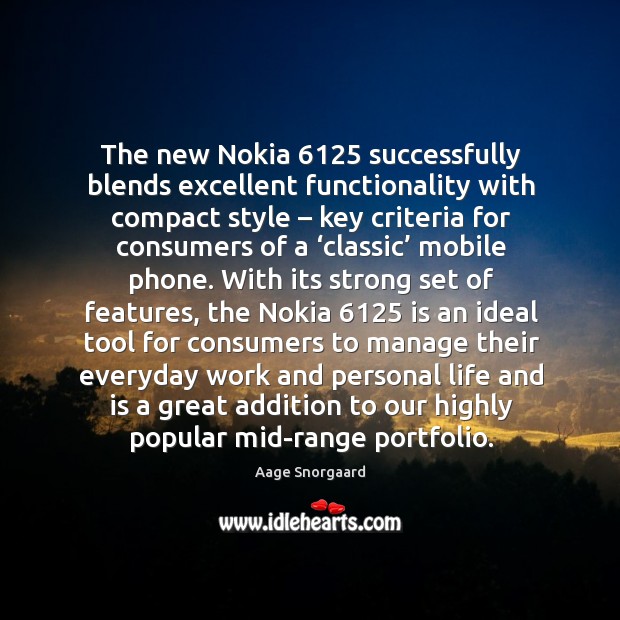 The new nokia 6125 successfully blends excellent functionality Image