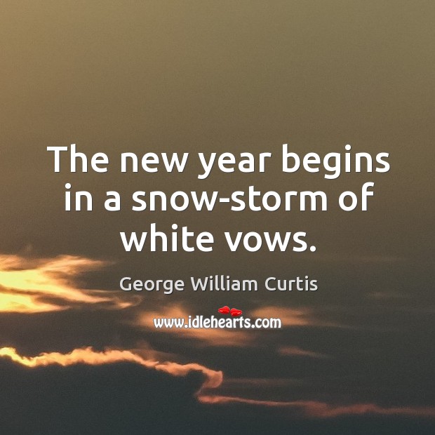 The new year begins in a snow-storm of white vows. Image