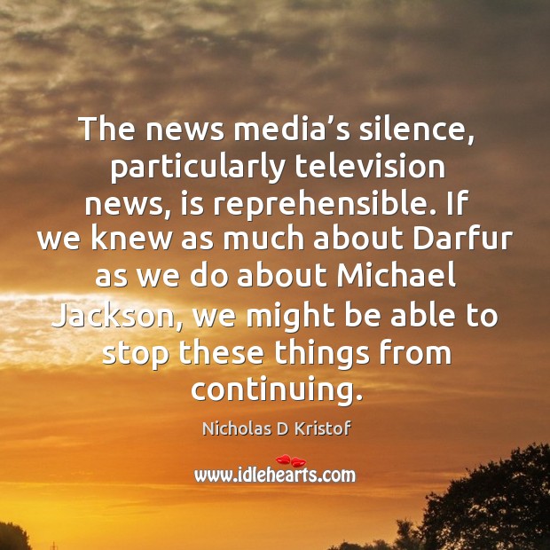 The news media’s silence, particularly television news, is reprehensible. Image