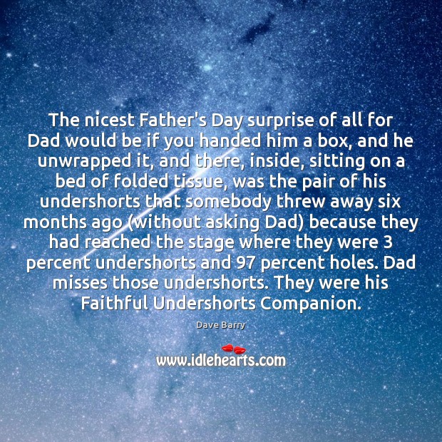 The nicest Father’s Day surprise of all for Dad would be if Father’s Day Quotes Image