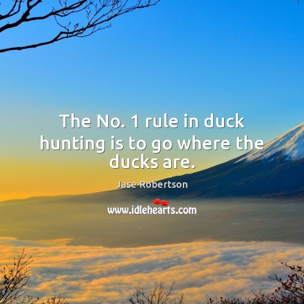 The No. 1 rule in duck hunting is to go where the ducks are. Jase Robertson Picture Quote