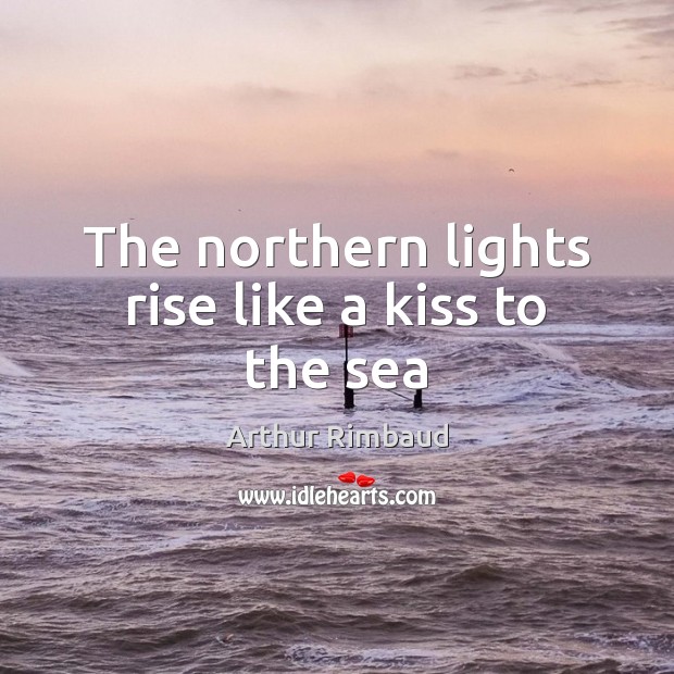 The northern lights rise like a kiss to the sea Image