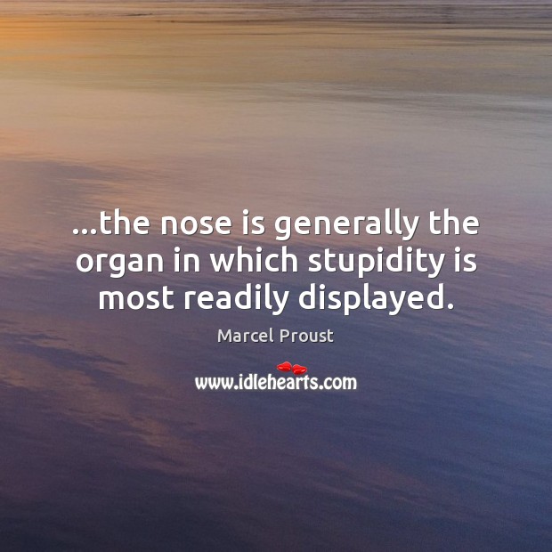 …the nose is generally the organ in which stupidity is most readily displayed. Image