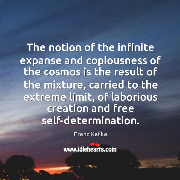 The notion of the infinite expanse and copiousness of the cosmos is Determination Quotes Image