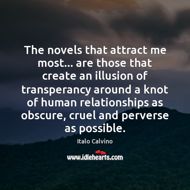The novels that attract me most… are those that create an illusion Italo Calvino Picture Quote