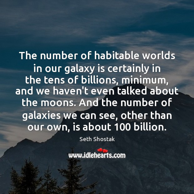 The number of habitable worlds in our galaxy is certainly in the Image