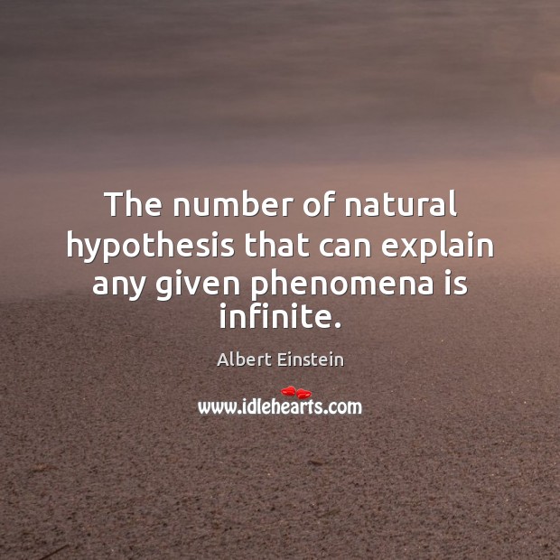The number of natural hypothesis that can explain any given phenomena is infinite. Image