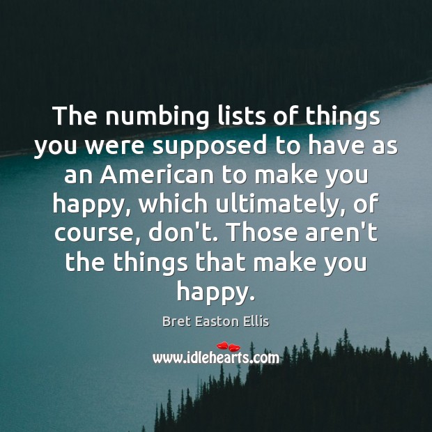 The numbing lists of things you were supposed to have as an Image