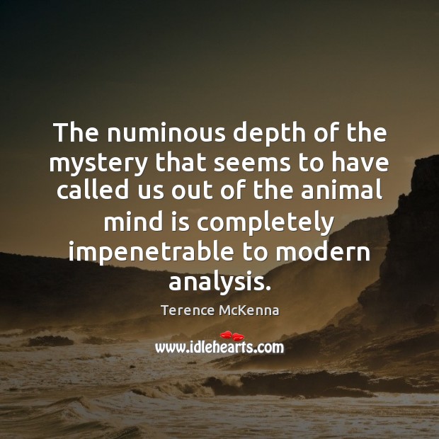 The numinous depth of the mystery that seems to have called us Terence McKenna Picture Quote