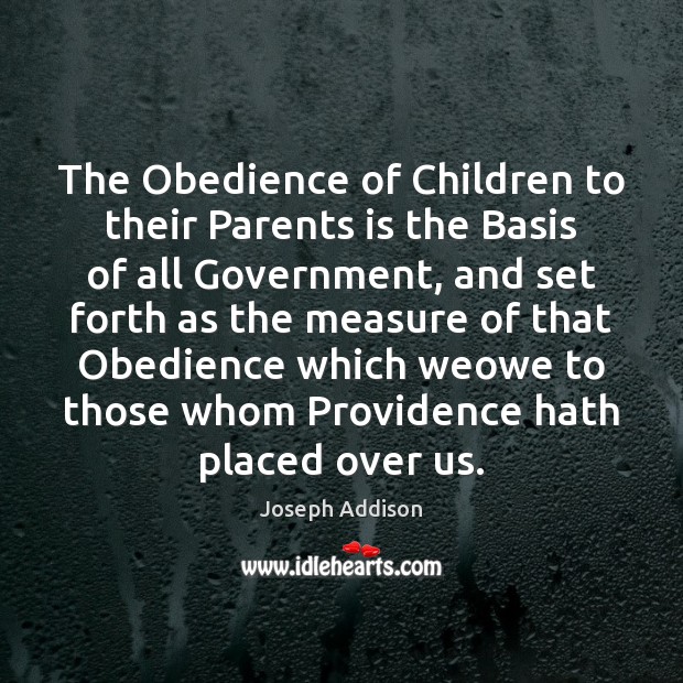 The Obedience of Children to their Parents is the Basis of all Image
