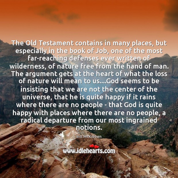 The Old Testament contains in many places, but especially in the book Bill McKibben Picture Quote