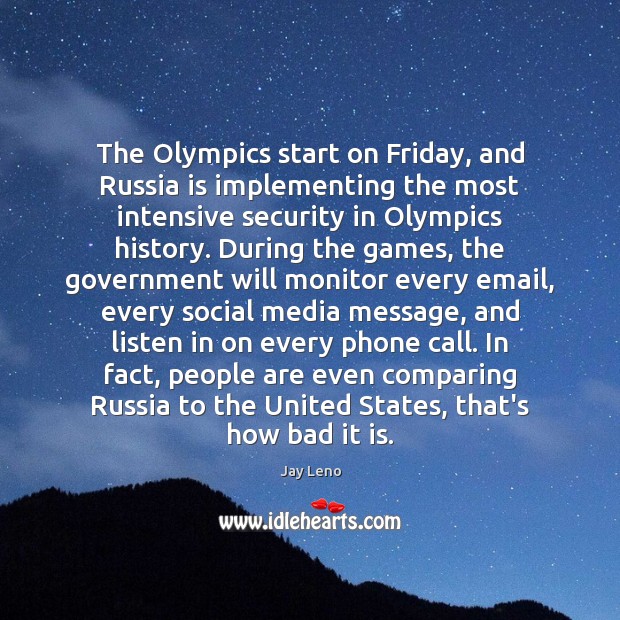 The Olympics start on Friday, and Russia is implementing the most intensive Social Media Quotes Image