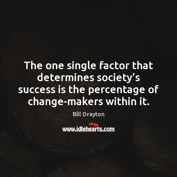 The one single factor that determines society’s success is the percentage Image
