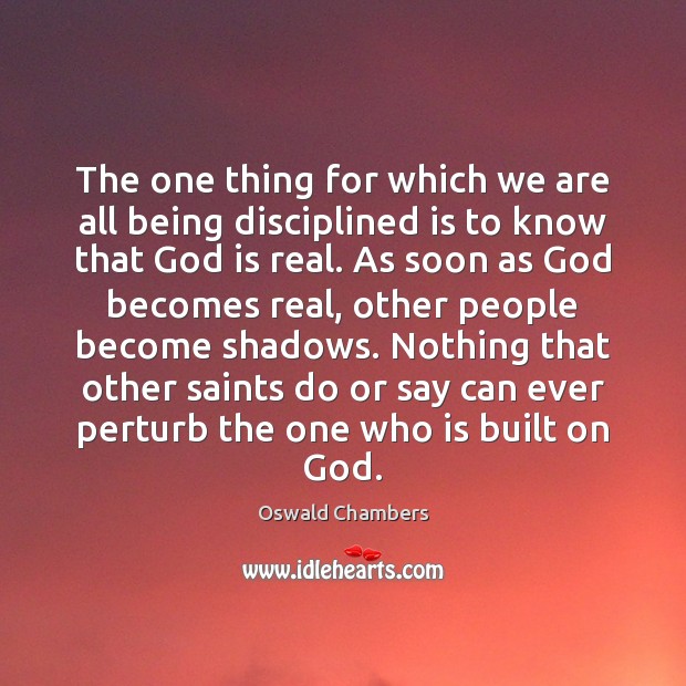 The one thing for which we are all being disciplined is to Image