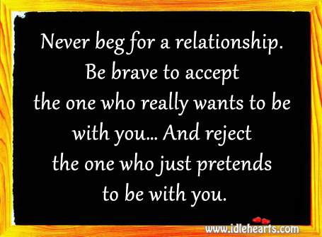 Reject the one who just pretends to be with you. Image